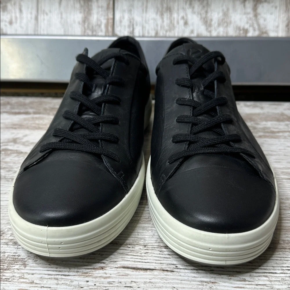 ECCO Soft 7 City Sneakers Men’s EU 47 US 13-13.5 Black Leather Low Top Shoes